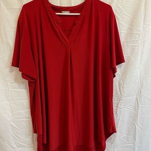 Red Split Tunic Cato Blouse 26/28 FINAL PRICE
